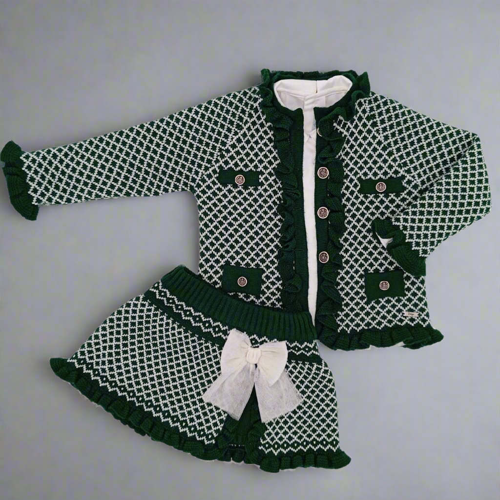 Bottle Green Cardigan Set